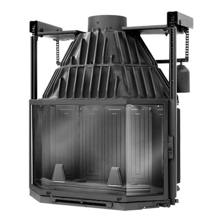 Каминная топка Fabrilor DECO 770 DO (черная рама, подьемная дверь)