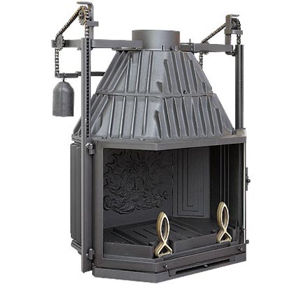 Каминная топка Fabrilor DECO 790 DO (черная рама, подьемная дверь)