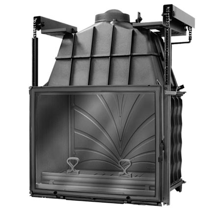 Каминная топка Fabrilor DECO 815 DO (черная рама, подьемная дверь)