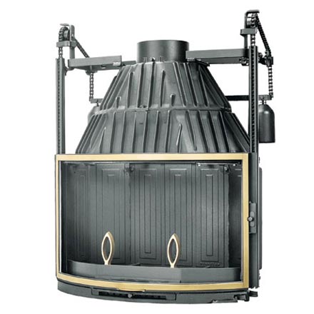 Каминная топка Fabrilor DECO 775 DO BR (бронзовая рама, подьемная дверь)